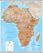 Large Africa Wall Map Physical (Rolled Canvas with Hanging Bars)