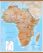 Large Africa Wall Map Physical (Rolled Canvas with Wooden Hanging Bars)