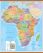 Huge Africa Wall Map Political (Wooden hanging bars)