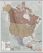 Large Executive North America Wall Map Political (Hanging bars)