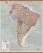 Large Executive South America Wall Map Political (Wooden hanging bars)