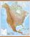 Huge North America Wall Map Physical (Wooden hanging bars)