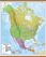 Huge North America Wall Map Political (Wooden hanging bars)