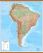 Large South America Wall Map Physical (Wooden hanging bars)