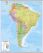 Large South America Wall Map Political (Hanging bars)