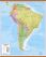 Large South America Wall Map Political (Wooden hanging bars)