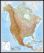 Large North America Wall Map Physical (Pinboard & framed - Black)