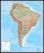 Large South America Wall Map Physical (Pinboard & framed - Black)