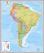 Large South America Wall Map Political (Pinboard & framed - Silver)