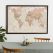 Large Antique World Map (Canvas Floater Frame - Black)