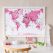 Children's Art Map of the World Pink