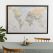 Large Classic World Map (Canvas Floater Frame - Black)