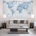 Huge The World Is Art - Wall Map Blue (Canvas)