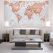 Huge The World Is Art - Wall Map Red (Canvas)