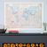 Medium The World Is Art - Wall Map Aqua (Silk Art Paper)
