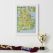 Scratch Off 92 Football Grounds Print (Pinboard & wood frame - White)