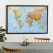 Large World Wall Map Political (Canvas Floater Frame - Black)