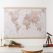 Large Antique World Map (Rolled Canvas with Wooden Hanging Bars)