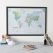 Glow in the Dark World Map (Pinboard & wood frame - Black)