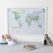 Glow in the Dark World Map (Pinboard & wood frame - White)