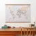 Medium Classic World Map (Rolled Canvas with Wooden Hanging Bars)