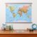 Medium World Wall Map Political (Hanging bars)