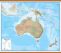 Large Australasia Wall Map Physical (Wooden hanging bars)