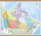 Large Canada Wall Map Political (Wooden hanging bars)