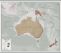 Large Executive Australasia Wall Map Political (Hanging bars)