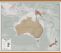 Large Executive Australasia Wall Map Political (Wooden hanging bars)