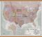 Huge Executive USA Wall Map (Wooden hanging bars)
