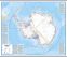 Large Antarctica Wall Map Political (Rolled Canvas with Hanging Bars)