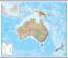 Huge Australasia Wall Map Physical (Hanging bars)