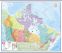 Huge Canada Wall Map Political (Hanging bars)