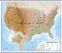 Large USA Wall Map Physical (Rolled Canvas with Hanging Bars)