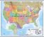 Large USA Wall Map Political (Rolled Canvas with Hanging Bars)