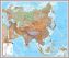 Huge Asia Wall Map Physical (Pinboard & framed - Silver)