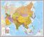 Huge Asia Wall Map Political (Pinboard & framed - Silver)