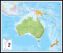 Large Australasia Wall Map Political (Pinboard & framed - Black)