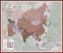 Huge Executive Asia Wall Map Political (Pinboard & framed - Dark Oak)