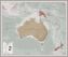Large Executive Australasia Wall Map Political (Pinboard & framed - Silver)