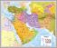 Large Middle East Wall Map Political (Pinboard & framed - Silver)