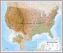 Large USA Wall Map Physical (Pinboard & framed - Silver)