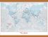 Medium Personalised World Is Art - Wall Map Aqua (Wooden hanging bars)