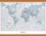 Medium Personalised World Is Art - Wall Map Teal (Wooden hanging bars)