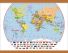 Medium Primary World Wall Map Political with flags (Wooden hanging bars)
