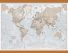 Medium The World Is Art - Wall Map Neutral (Wooden hanging bars)