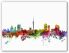 Extra Small Auckland New Zealand Watercolour Skyline (Canvas)