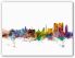 Huge Calcutta (Kolkata) India Watercolour Skyline (Canvas)