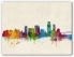Medium Corpus Christie Texas Watercolour Skyline (Canvas)